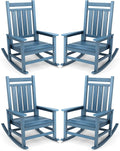 SERWALL Outdoor Rocking Chair Set of 4, HDPE Rocking Chair by SERWALL