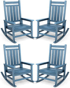 SERWALL Outdoor Rocking Chair Set of 4, HDPE Rocking Chair by SERWALL