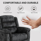 EBELLO Manual Recliner Chair, Soft Fabric Recliner Sofa - Image 5