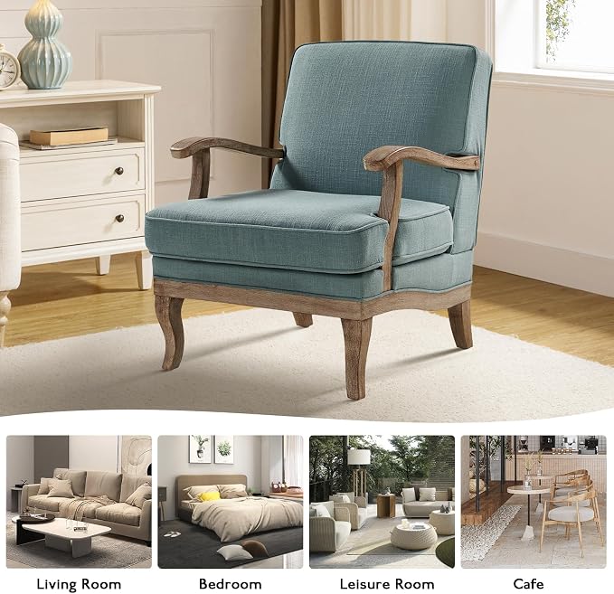 HULALA HOME Mid-Century Modern Accent Chair, Upholstered Lounge Arm Chair - Image 5