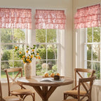 jinchan Ruffled Kitchen Valance Pom-Pom Voile Valance Curtains Sheer Shabby - Image 4