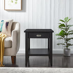 Leick Home Laurent End Table, Solid Wood, 1 Drawer, Bottom Display Shelf - Image 2