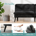 Shintenchi Futon Sofa Bed, Foldable Small Velvet Couch Bed - Image 6