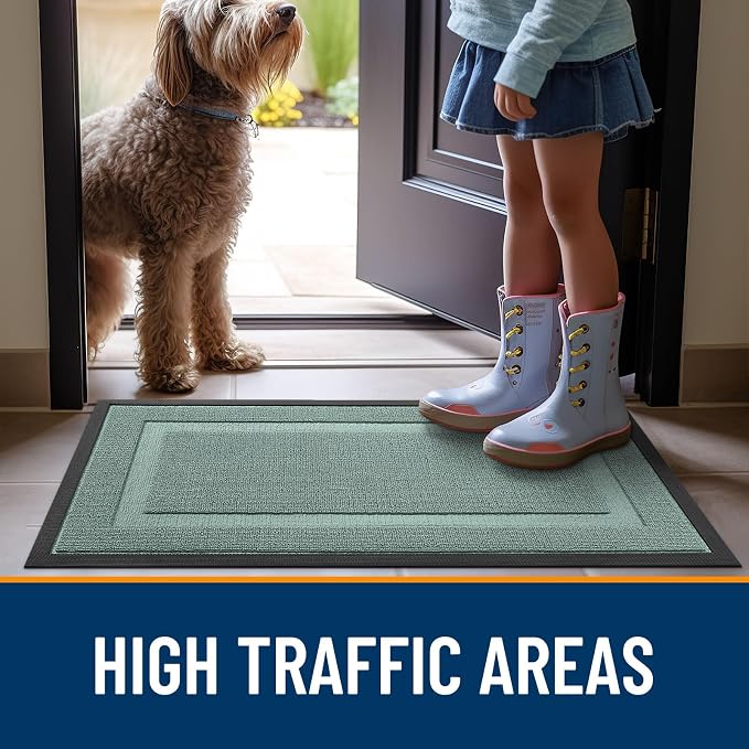 OLANLY Front Door Mat Outside 59x34, All-Season Heavy-Duty Rubber Doormat | - Image 6