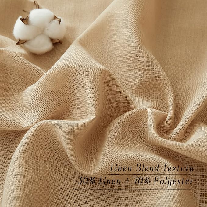 NICETOWN Burlap Linen Doorway Curtains 80 inches Long, Grommet Thick Linen - Image 4