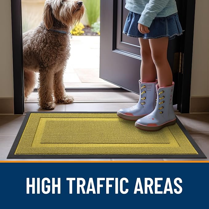 OLANLY Front Door Mat Outside 29.5x17, All-Season Heavy-Duty Rubber Doormat | - Image 7