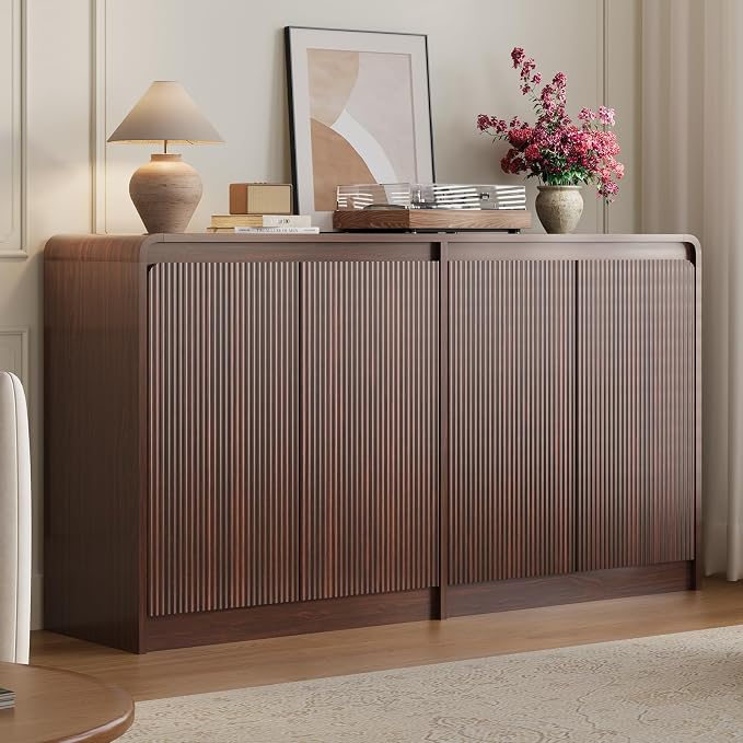 FURSUN 61" Modern Fluted Sideboard Buffet Cabinet - Image 8