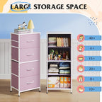 WLIVE Dresser with 4 Drawers, Storage Tower, Organizer Unit, Fabric Dresser - Image 4