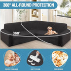 HDCAXKJ Corner Sectional Couch Covers Velvet Stretch L Shape Sofa Cover Soft - Image 4