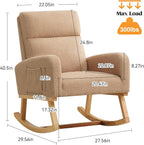 HCHAIRH Rocking Chair Nursery, Sherpa Nursing Rocking Chairs, Upholstered - Image 2