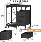 YAOHUOO Printer Stand with Power Outlet/Fabric Drawers, Printer Cabinet with - Image 7
