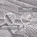 Exclusivo Mezcla Soft Waffle Fleece Bed Blanket Twin XL Size, Light Gray | - Image 6