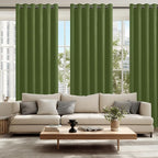 Room Darkening Curtains for Bedroom Olive Green 70x84 Inch 2 Panels | Thermal - Image 6