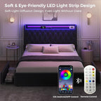 Queen LED Velvet Bed Frame - Image 6