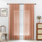 MYSKY HOME 90 Inch Burnt Orange Curtains - Image 2