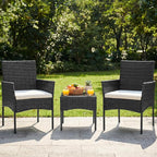 DUMOS 3 Piece Patio Furniture Set, All-Weather Outdoor Wicker Chairs - Image 2