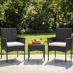 DUMOS 3-Piece Patio Furniture Set, All-Weather Outdoor Wicker Chairs - Image 3