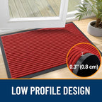 OLANLY 2-Pack Front Door Mats 47x23, Waterproof Heavy-Duty Doormats | Red - Image 4