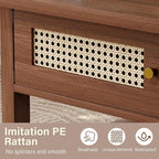 LVB Rattan Coffee Table, Boho Wood Living Room Table - Image 4