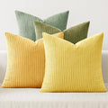 MIULEE Soft Corduroy Decorative Throw Pillow Covers Yellow Green 20x20 | Set of by MIULEE