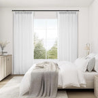 Topfinel 105 Inch Curtains 2 Panels Set, Two Packs Pinch Pleat Back Tab Linen - Image 2