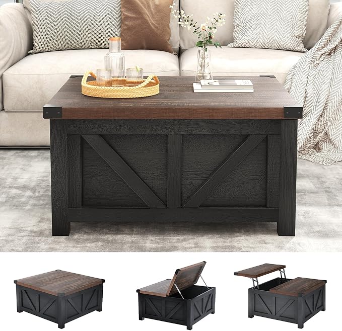 jimeimen Farmhouse Lift Top Coffee Table - Image 5