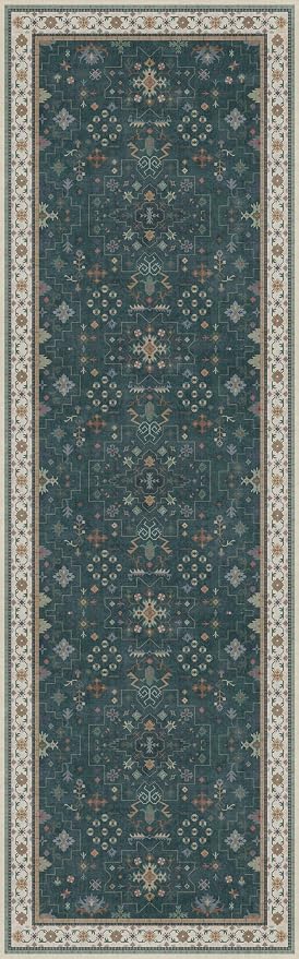 Dark Green Washable Kitchen Runner Rug, Stain Resistant Rugs - Image 9