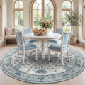 RELEANY Washable Area Rug, Round 7ft, Water Repellent, Pet Friendly, Vintage by RELEANY