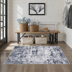Area Rug Living Room: 3x5 Modern Washable Indoor Soft Carpet Grey | - Image 3