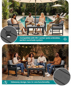 SERWALL 8 Pieces HDPE Outdoor Conversation Sofa Set - Image 3