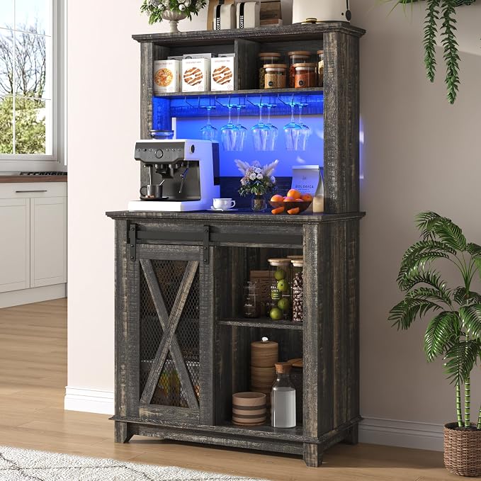 31.5" Wide Farmhouse Coffee Bar Cabinet by Hlivelood