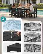 SERWALL Patio Dining Sets for 6 Person, HDPE Dining Set - Image 8