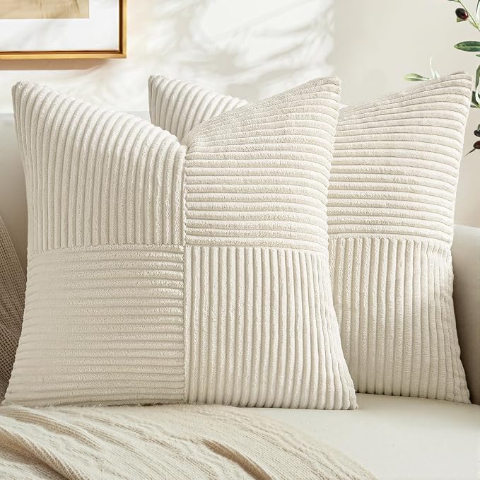 MIULEE Cream White Decorative Throw Pillow Covers by MIULEE