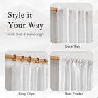 MYSKY HOME Patio White Sheer Curtains - Image 4