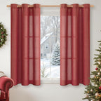 YoungsTex Burgundy Red Linen Curtains 54 Inch Length by YoungsTex