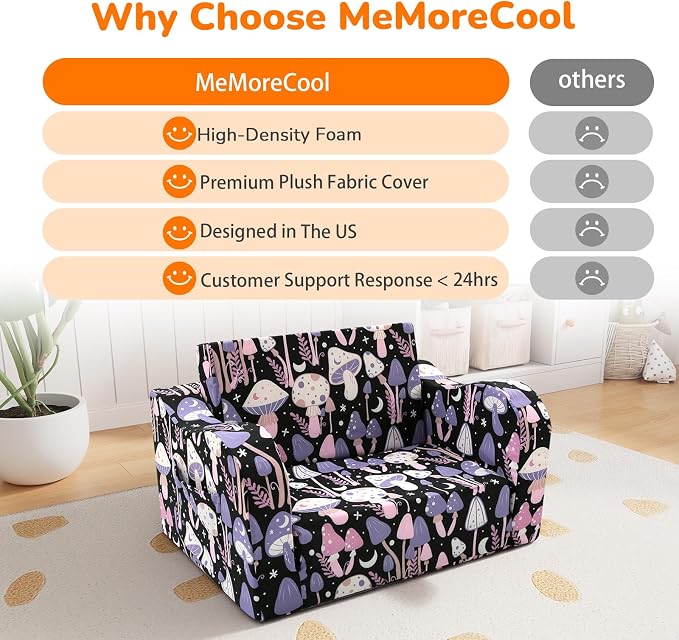 MeMoreCool Toddler Couch Chair – Foldable Kids Sofa - Image 6
