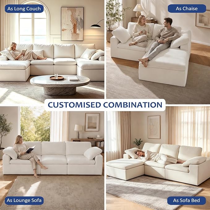 ANONER 140" Cloud Sectional Couches - Image 4