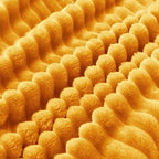 BEDELITE Ribbed Mustard Yellow Fleece Throw Blanket - Image 6