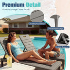 Devoko Outdoor Chaise Lounge Chair Set of 2 - Image 3