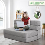 ANONER 60" Folding Sleeper Chair Sofa Bed Lazy Couch - Image 4