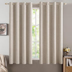 MIULEE 100% Blackout Linen Curtains by MIULEE