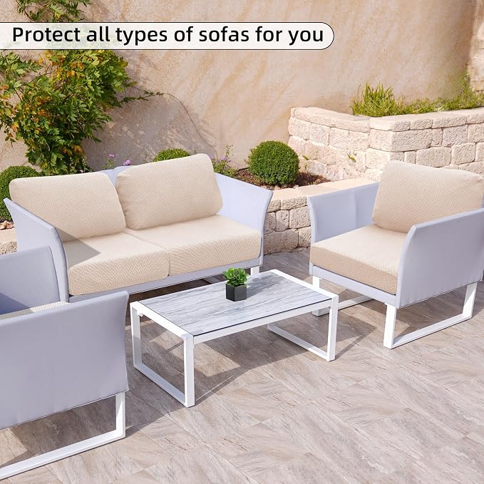 8PCS Patio Cushion Covers.Patio Furniture Couch SeatSlipcovers | Washable - Image 4