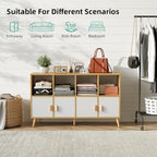 8-Cube Storage Organizer with Doors & 5 Solid Wood Legs, Mid-Century Modern - Image 6