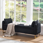65" Storage Ottoman Bench, Chenille Storage Bench - Image 7