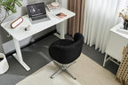 VINGLI Cute Small Swivel Desk Chair Comfy no Wheels, Ergonomic Low-Back Lumbar - Image 3