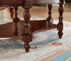 Traditional Solid Wood Oval Coffee Table, Elegant Center Table - Image 6