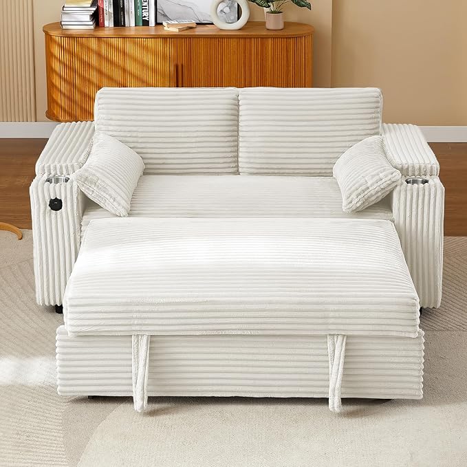 hansones 68.11" Corduroy Sleeper Chair Bed by hansones