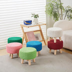 Wimarsbon Pouf Ottoman, 100% Cotton Knitted Boho Footstool, Round Footrest - Image 7