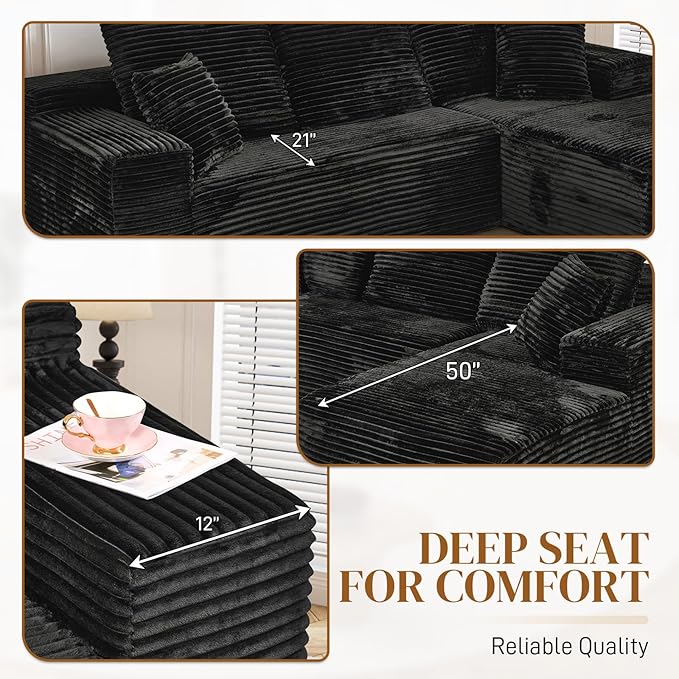 108" L Shaped Boneless Sectional Couches - Image 3
