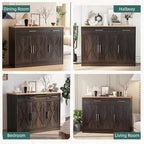 Shintenchi Modern Farmhouse Sideboard Buffet Cabinet, Barn Doors Buffet Cabinet - Image 7